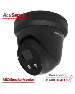 8MP, Black, 2.8mm lens, 30m IR, AcuSense Turret IP Camera, MIC/Speaker(2-way audio), Strobe
