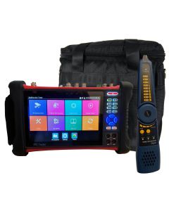 7-INCH CCTV TESTER, IP-HD-TVI/AHD/CVI UP TO 4K, INCLUDES WIFI, OPTICAL FIBER, ELECTRICAL MULTI-METER & CABLE TRACING PROBE