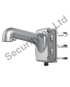 Hikvision Pole mount with junction box for Speed Dome, Platinum Grey Finish